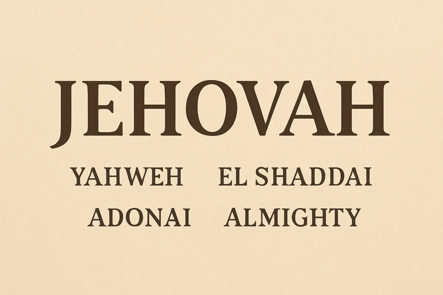 jehovah different names