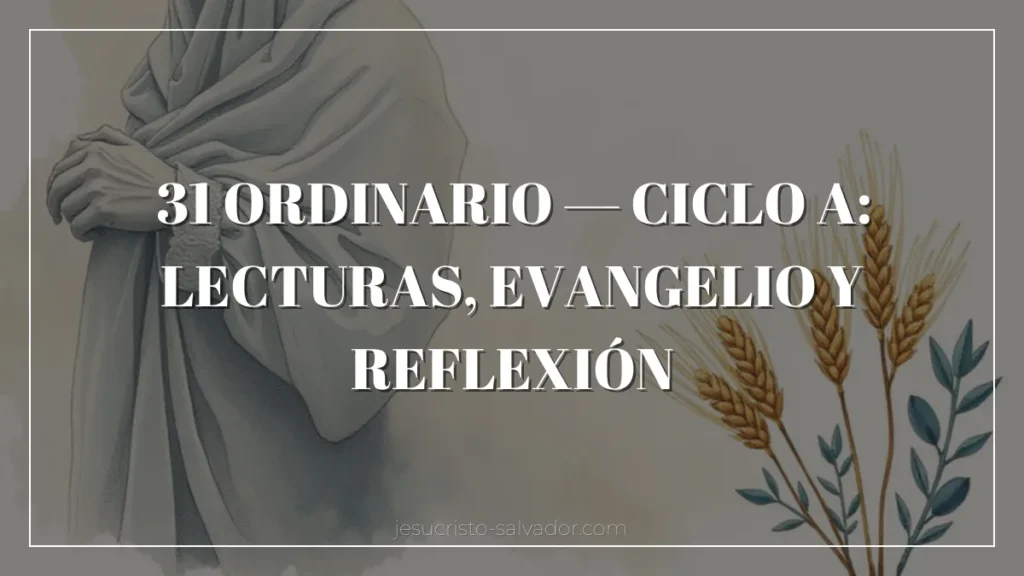 31 Ordinario — Ciclo A: Lecturas, Evangelio y Reflexión